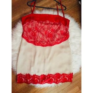 Nasty Gal red lace slip lace dress - NWOT